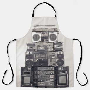 レトロ80sカセットレコーダーのパターン。 エプロン
