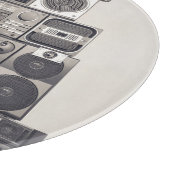 レトロ80sカセットレコーダーのパターン。 カッティングボード (角)