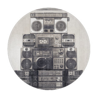 レトロ80sカセットレコーダーのパターン。 カッティングボード