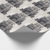 レトロ80sカセットレコーダーのパターン。 ラッピングペーパー (角)