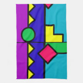 レトロ80sカラーブロック キッチンタオル (縦)