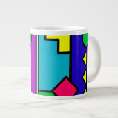 レトロ80sカラーブロック ジャンボコーヒーマグカップ (正面右)