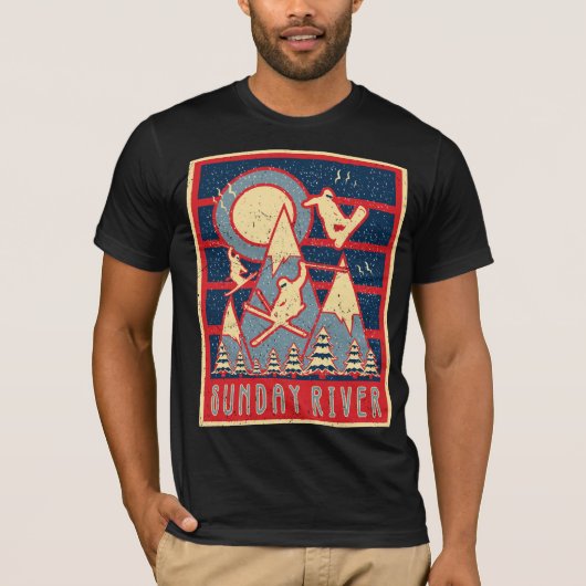 レトロ80sサンデーリバースキー tシャツ (正面)