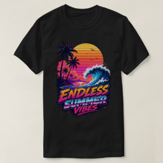 レトロ80'sシンスウェーブサンセットサーフTシャツ Tシャツ