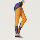 レトロ80sスタイルの背景、カラフル。 レギンス (右)