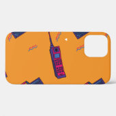 レトロ80sスタイルの背景、カラフル。 Case-Mate iPhoneケース (裏面 (横))