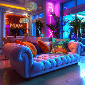 レトロ80sスタイル熱帯装飾品 クッション