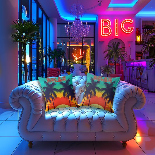 レトロ80sスタイル熱帯装飾品 クッション