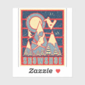 レトロ80sスノーシューマウンテンスキー シール (シート)