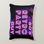 レトロ80sディスコダンスパーティーネオンパープルファンキー アクセントクッション (裏面(縦))