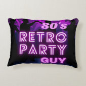 レトロ80sディスコダンスパーティーネオンパープルファンキー アクセントクッション (裏面)