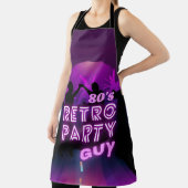 レトロ80sディスコダンスパーティーネオンパープルファンキー エプロン (インサイチュ)