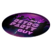 レトロ80sディスコダンスパーティーネオンパープルファンキー カッティングボード (角)