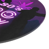 レトロ80sディスコダンスパーティーネオンパープルファンキー カッティングボード (角)