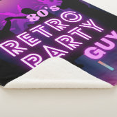 レトロ80sディスコダンスパーティーネオンパープルファンキー シェルパブランケット (3/4)