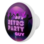 レトロ80sディスコダンスパーティーネオンパープルファンキー セラミックノブ (右)