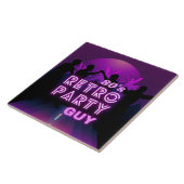 レトロ80sディスコダンスパーティーネオンパープルファンキー タイル (側面)