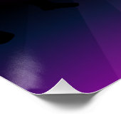 レトロ80sディスコダンスパーティーネオンパープルファンキー ポスター (コーナー)