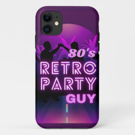 レトロ80sディスコダンスパーティーネオンパープルファンキー iPhone 11 ケース