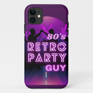 レトロ80sディスコダンスパーティーネオンパープルファンキー iPhone 11 ケース