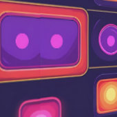 レトロ80sディスコ熱 | 剥がし壁とスティック壁の壁画 壁紙 (縫い目)