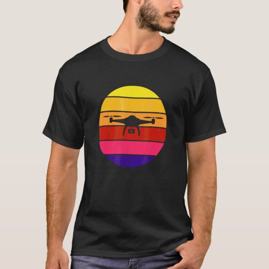 レトロ80sドロンサンセット tシャツ (正面)