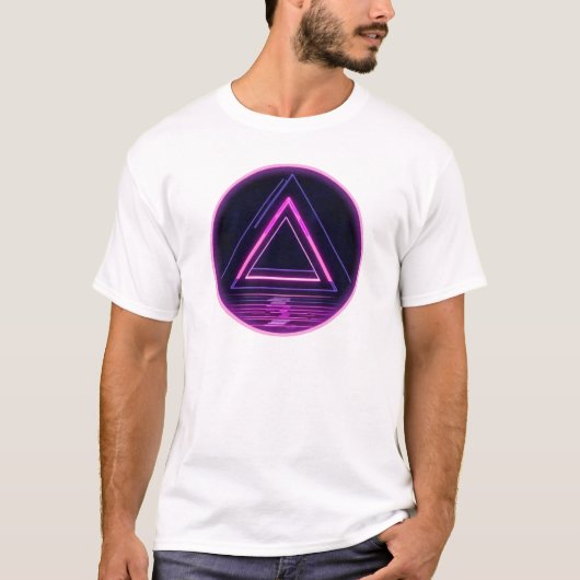 レトロ80'sネオントライアングルTシャツ Tシャツ (正面)
