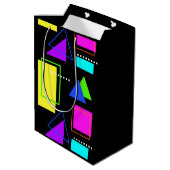 レトロ80Sネオンフルオロカラーはっきりした幾何形状 ミディアムペーパーバッグ (裏面アングル)