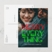 レトロ80sネオンライトすべてメリーの写真 シーズンポストカード (正面/裏面)