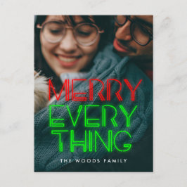 レトロ80sネオンライトすべてメリーの写真 シーズンポストカード