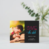 レトロ80sネオン光日付写真を保存 案内ポストカード (スタンド正面)