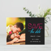 レトロ80sネオン光日付写真を保存 案内状 (スタンド正面)