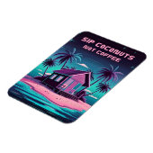 レトロ80sネオン合成波熱帯島夏 マグネット (左側)