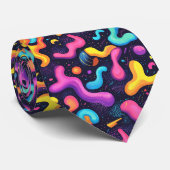 レトロ80sネオン幾何学模様 ネクタイ (ロール)