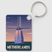 レトロ80sネオン気化波オランダ風車 キーホルダー (裏面)