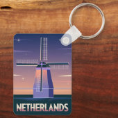レトロ80sネオン気化波オランダ風車 キーホルダー (裏面)