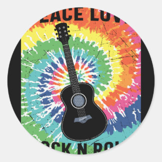 レトロ80sヒッパイピースラブロックNロール ラウンドシール