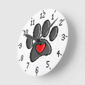 レトロ80sビデオゲーム8ビットピクセルアートドッグポープリント ラウンド壁時計 (傾斜)