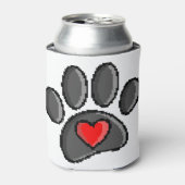 レトロ80sビデオゲーム8ビットピクセルアートドッグポー 缶クーラー (缶正面)