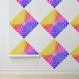 レトロ80sピクセル化ガラスピラミッドチェッカーボード 壁紙