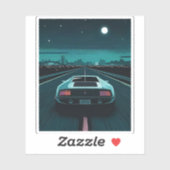 レトロ80sピクセルLoFi気化波未来型超車 シール (シート)