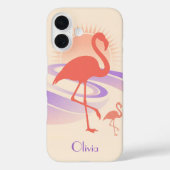 レトロ80'sフラミンゴの雰囲気 – パステルサンセット Case-Mate iPhoneケース (裏面)