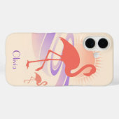 レトロ80'sフラミンゴの雰囲気 – パステルサンセット Case-Mate iPhoneケース (裏面 (横))