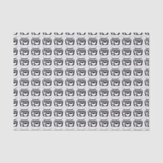 レトロ80sボックスグレーパターン 薄葉紙 (正面)