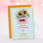 レトロ80sミュージックガールズ誕生日 招待状