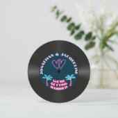 レトロ80sミュージックトロピカルネオンビニール結婚レコード 招待状 (スタンド正面)