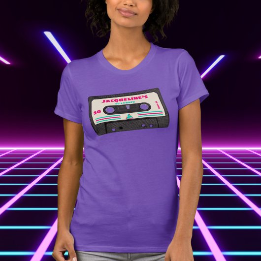 レトロ80sミュージックミックステープ50th誕生日パーティー tシャツ