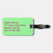 レトロ80sミントグリーンマゼンタピンクおもしろい色 ラゲッジタグ (裏面横)