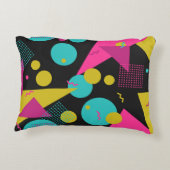 レトロ80sメンフィス幾何デザイン アクセントクッション (裏面)