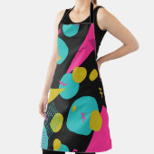 レトロ80sメンフィス幾何デザイン エプロン (インサイチュ)